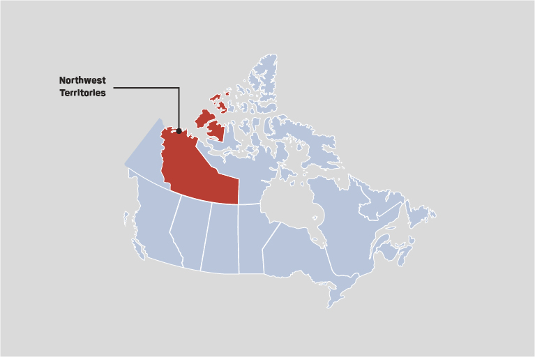 Map of Canada with Northwest Territories
