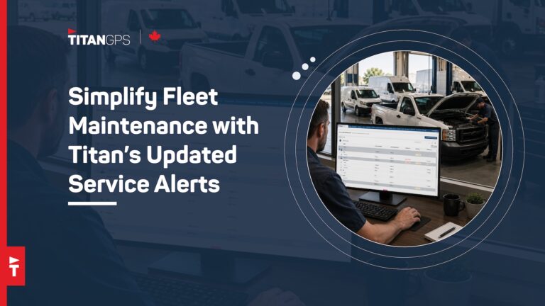 Fleet manager using Titan GPS to monitor vehicle service and maintenance in a repair shop.